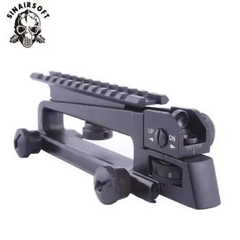 

SINAIRSOFT AR15 Metal Detachable Black Carry Handle Dual Apertures A2 Rear Sight and Picatinny Rail Combo Mount M4 M16 Hunting
