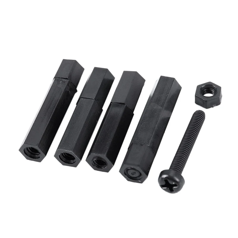 GTBL 88 Pcs M3 Нейлон шестигранные распорки винт гайка Стенд-офф Ассортимент Комплект черный