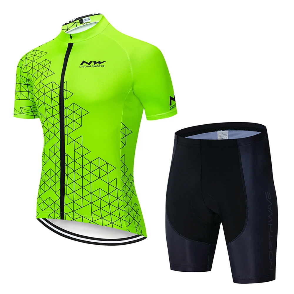 summer new NW cycling sports bike racing team suit men's short-sleeved outdoor equipment - Цвет: Traje de manga corta