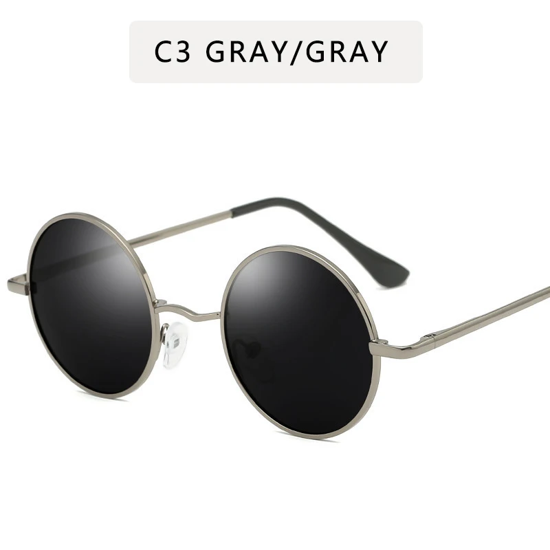 ZXRCYYL классические мужские солнцезащитные очки для женщин круглая металлическая оправа винтажный фирменный дизайн модные солнцезащитные очки UV400 Gafas De Sol - Цвет линз: C3