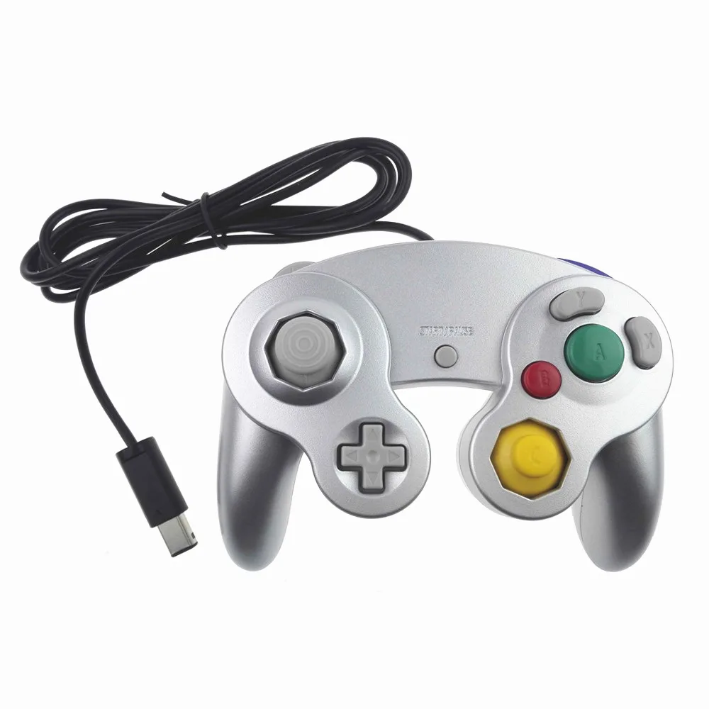 Серебристый Проводной игровой контроллер ударный для NAND GameCube N-G-C Wii Видеоигры n-переключатель проводной геймпад - Цвет: Серебристый