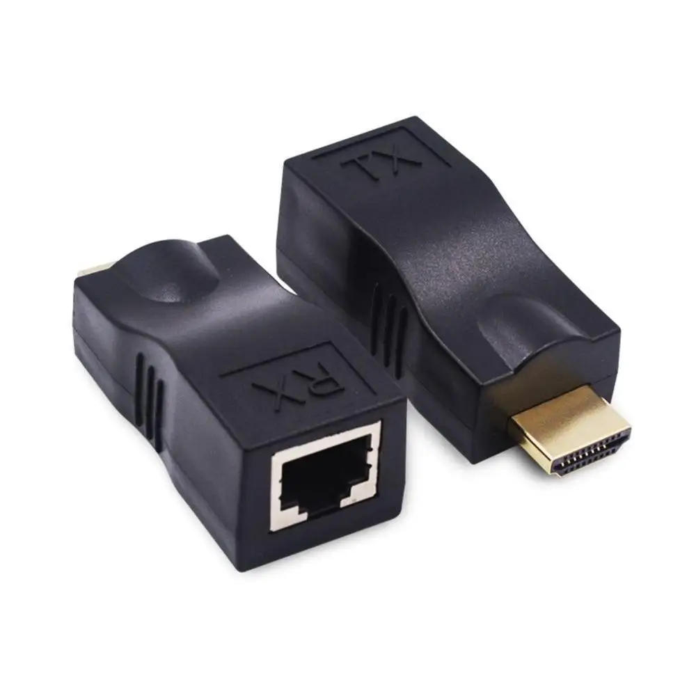 

HDMI Extender RJ45 LAN Network Extension Transmitter Receiver TX RX Cat5e CAT6 Ethernet Cable 30m 4K HD TV 1080P