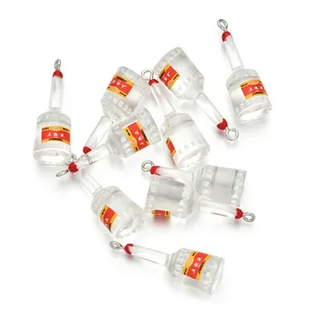 

10pcs 35x12mm Wine Bottle Charms Resin Earring Findings 3D Phone Case Key Chain Necklace Pendant DIY Decoration Jewelry Make