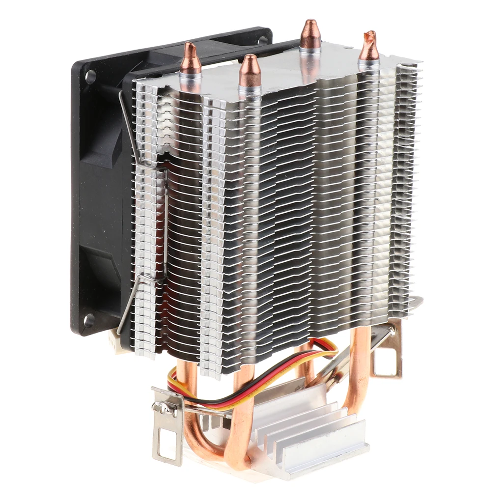 Двухheatpipe высокопроизводительный процессор кулер тихий вентилятор охлаждения компьютера с 3 контактным кабелем