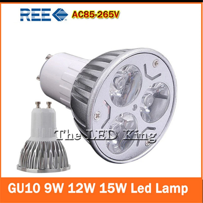 1pcs Super Bright 9W 12W 15W GU10 LED Bulbs Light 110V 220V Dimmable