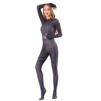 

Anime movie Black Widow Cosplay Costume For Woman Halloween Carnival Tight Suit Sexy Long sleeve Bodysuits Party Clothes