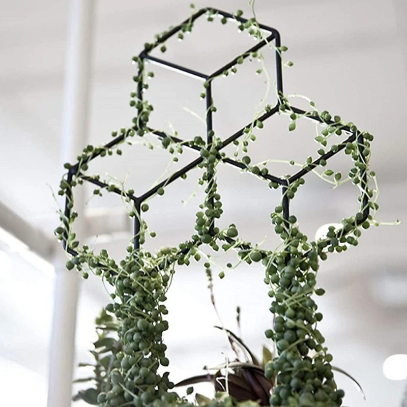 85LA Three-Dimensional 3 Cube Shape Garden Plant Support Frame Wreath Climbing Plants