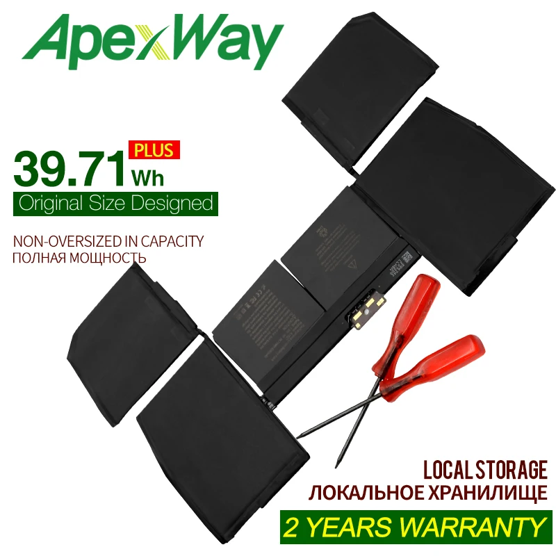 

ApexWay A1527 7.55V 39.71Wh Laptop Battery For APPLE ForMacBook 12 " Retina A1534 YEAR 2015 2016 2017 MF855 MJY32 MK4M2