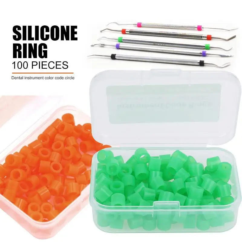 

Autoclavable 5 Colors Ring Code Rings Dental Instruments Circles Dentistry Oral Care Universal Silica Gel 100 Pcs Dentist