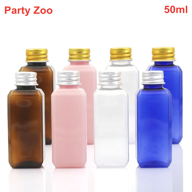 500 X 50ml Pet Empty Square Pet Bottle For Cosmetic Packaging Plastic