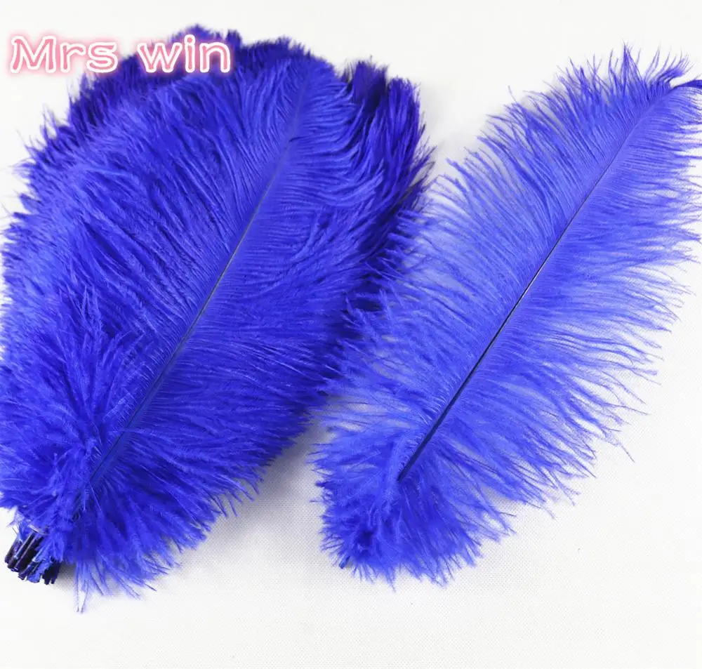 royal blue Перья страуса окрашенные цвета и отбеленный белый натуральный перо Свадебные центральные декоративные Шлейфы для свадебного стола Декор - Цвет: royal blue