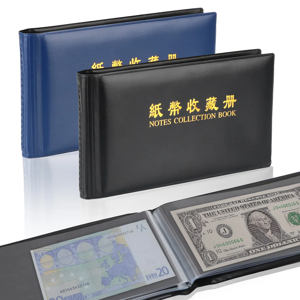 Money Collection Album 30 Pages Paper Collection Pockets Loose Leaf Sheet Banknote Protective Bag for Collector