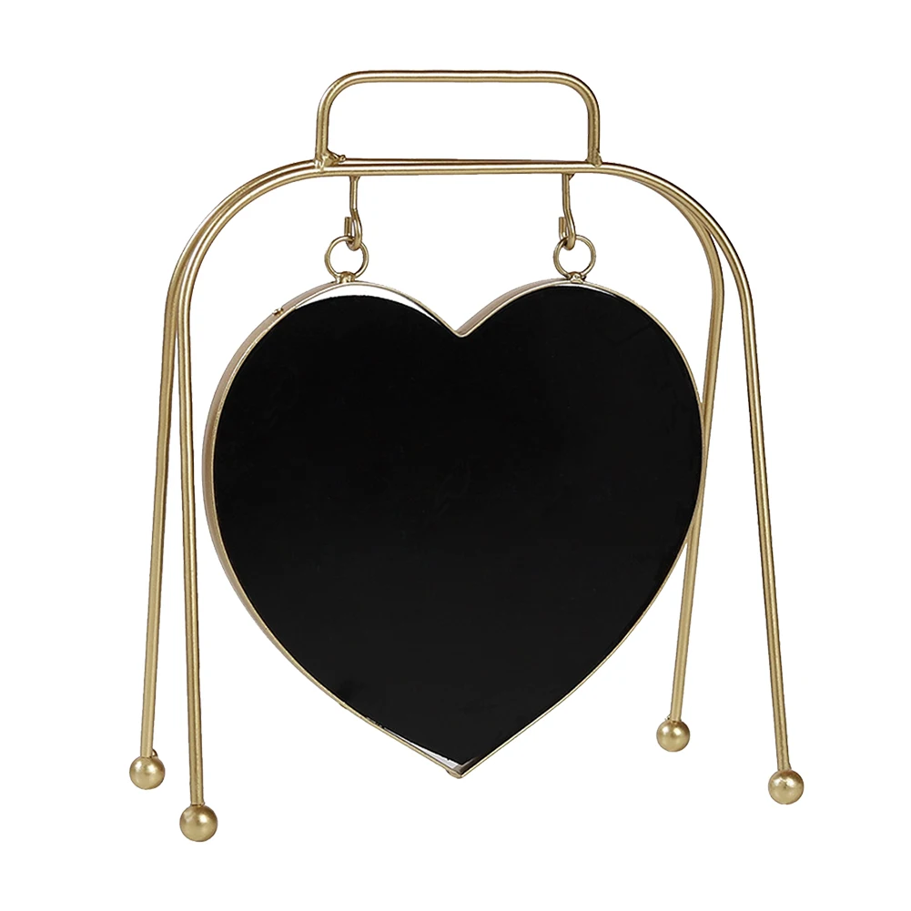 Blackboard Mini Heart Shape Craft Ornaments Memo Pad Message Board Labeling Double Sided Wrought Iron Desk Decorative Home