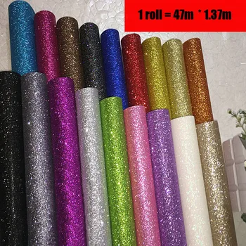 

Fabric Textile Wall Coverings Light Silver Glitter Wallpaper Roll, Black Glitter Home Decoration Wallcoverings