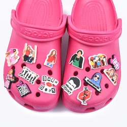 Hot Sale FRIENDS Croc Shoe Charms Classic American TV Series Roles Clog Shoes Decorations Birthday Gift Wristbands Accessories