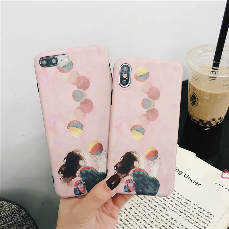 

Pink Cute Girl Pattern Phone Case For Huawei P20 P30 Pro Mate 10 20 Pro Nova 2s 3 3i 4 Cases Retro Soft Silicone Cover
