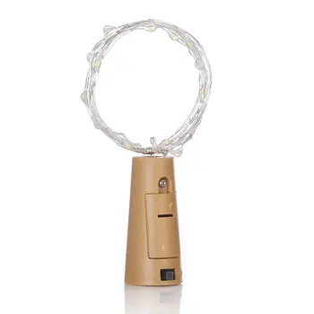 

15 Leds Cork Shaped LED Copper Wire Starry String Lights IP44 Party Bulb Lamps Decor with On/Off Switch Festival Lighting