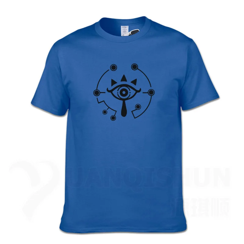 Blue 2 16 цветов, COS Zelda, футболка, Ledgend of Zelda, хлопковая Футболка с принтом глаз, Мужская футболка, футболка с коротким рукавом, летняя брендовая одежда - Цвет: Blue 2