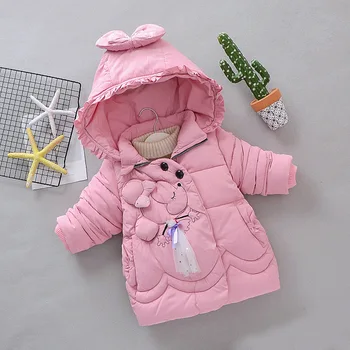

Baby Girls Jacket 2019 Winter Jacket For Girls Coat Kids Warm Hooded Outerwear Coat For Girls Parkas Christmas Children Jacket