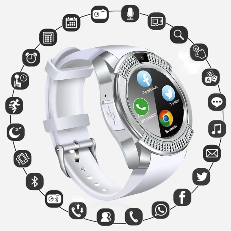 

Bluetooth Smart Watch Phone with Camera Sim TF Card Android SmartWatch Phone Call Bracelet Watch for Android Smart Phone