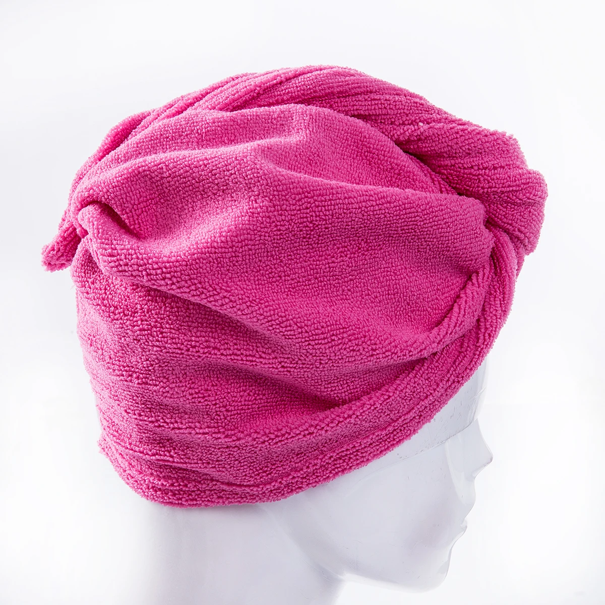 Rose red Мягкое Полотенце для волос, быстросохнущее полотенце для волос, толстая Абсорбирующая шапочка для душа 60x25 см, однотонное полотенце, банное полотенце, купальные инструменты - Цвет: Rose red