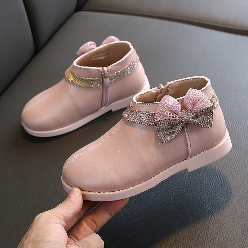 

2019 New Fashion Autumn Bow Toddler Girl Ankle Boots For Kids Waterproof Baby Girl Shoes Children'S Boots 1 2 3 4 5 6 Year Old