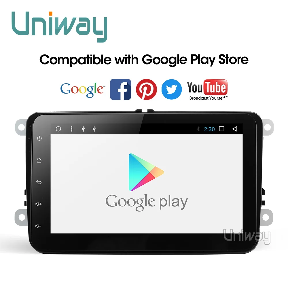 Uniway 9,0 автомобильный DVD 2 din gps Радио стерео плеер для Volkswagen VW golf 6 passat b6 B7 Touran polo Tiguan skoda octavia автомобильный dvd