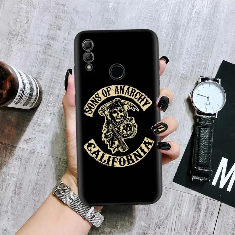 Американский ТВ Sons of Anarchy черная крышка чехол для телефона для huawei Y9 Y5 Y6 Y7 Honor 10 9 Lite 9X8X8 S 8A фотоаппаратов моментальной печати 7S 7A 10i 20i V20 Кок - Цвет: BA007-7