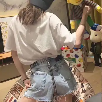 

2020 Spring Summer Women's Fringed Ruffle Denim Zip Shorts / Hot Pants A2