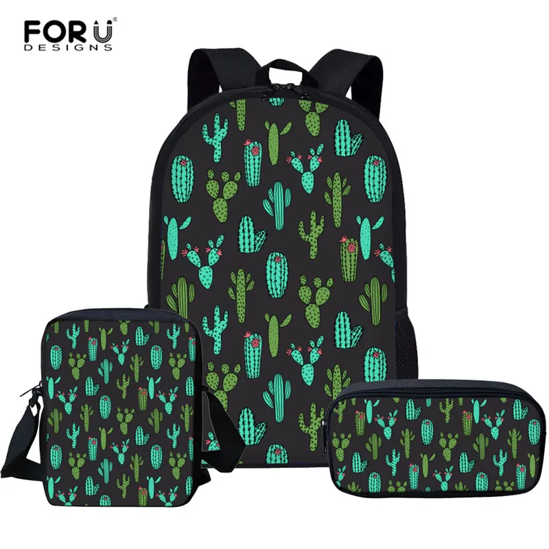 Z4119CEK FORUDESIGNS/рюкзаки С КАКТУСОМ; школьные детские сумки для девочек; детская сумка для начальной школы; школьные сумки; женский рюкзак; Sac Ecolier - Цвет: Z4119CEK