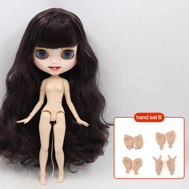 b ICY 1/6 Blyth Кукла под заказ № BL9219 белая кожа и соединение тела с открытым ртом матовое лицо для девочки Подарочная игрушка - Цвет: b