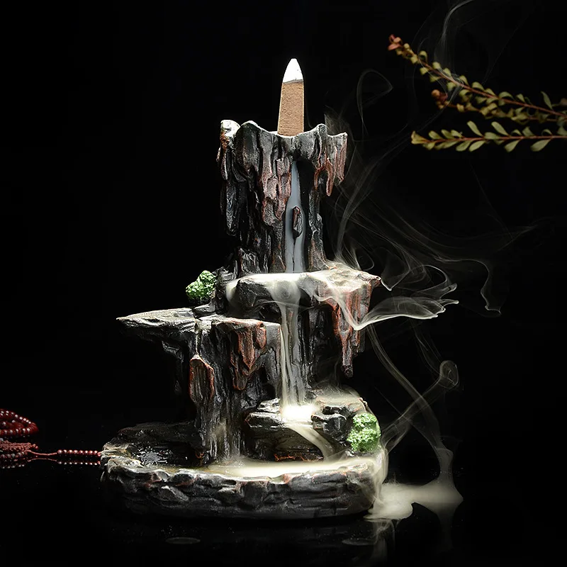 Incenso Queimador держатель для благовоний Tong горная струя задняя горелка часы Rockery керамический дзен Копченый предметы домашнего интерьера