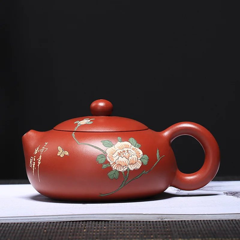 

Purple clay yixing teapot mud zhu handmade handpainted kung fu kettle creative drinkware
