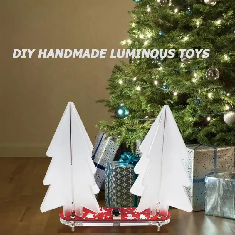 1 Set 3D Christmas Tree Superior Quality Delicate Design Decoration Skillful Manufacture Light Electronic Learning Assembly Kit