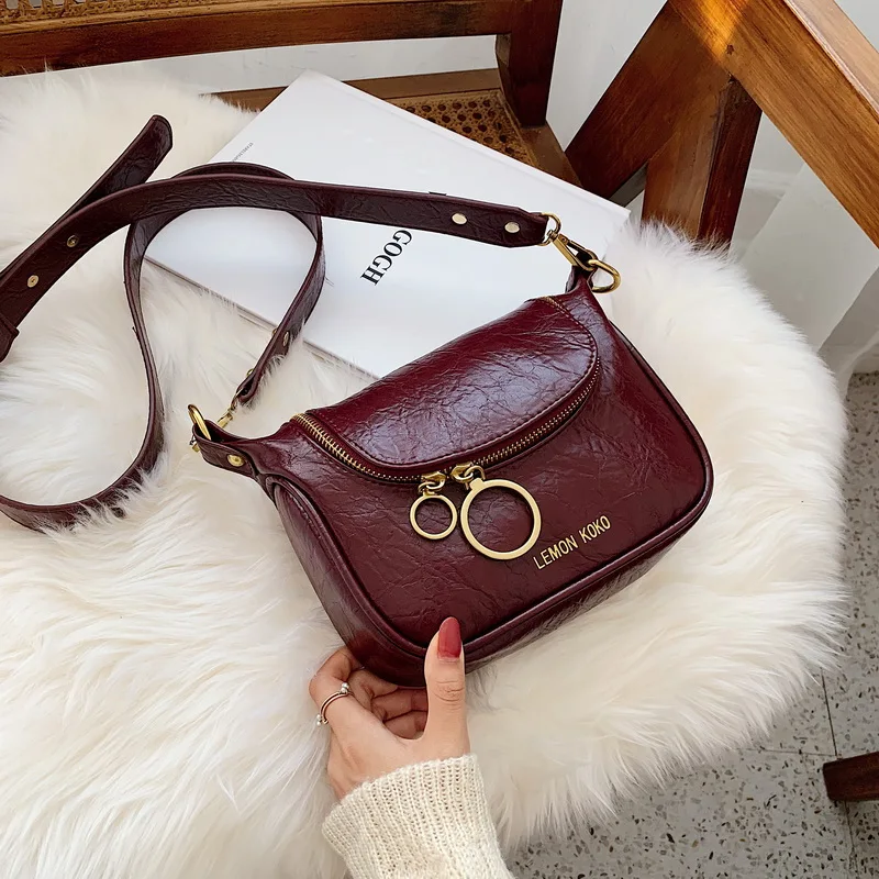 

Solid Color Pu Leather Crossbody Bags For Women 2019 Round Zipper Shoulder Messenger Bag Lady Brand Travel Handbags