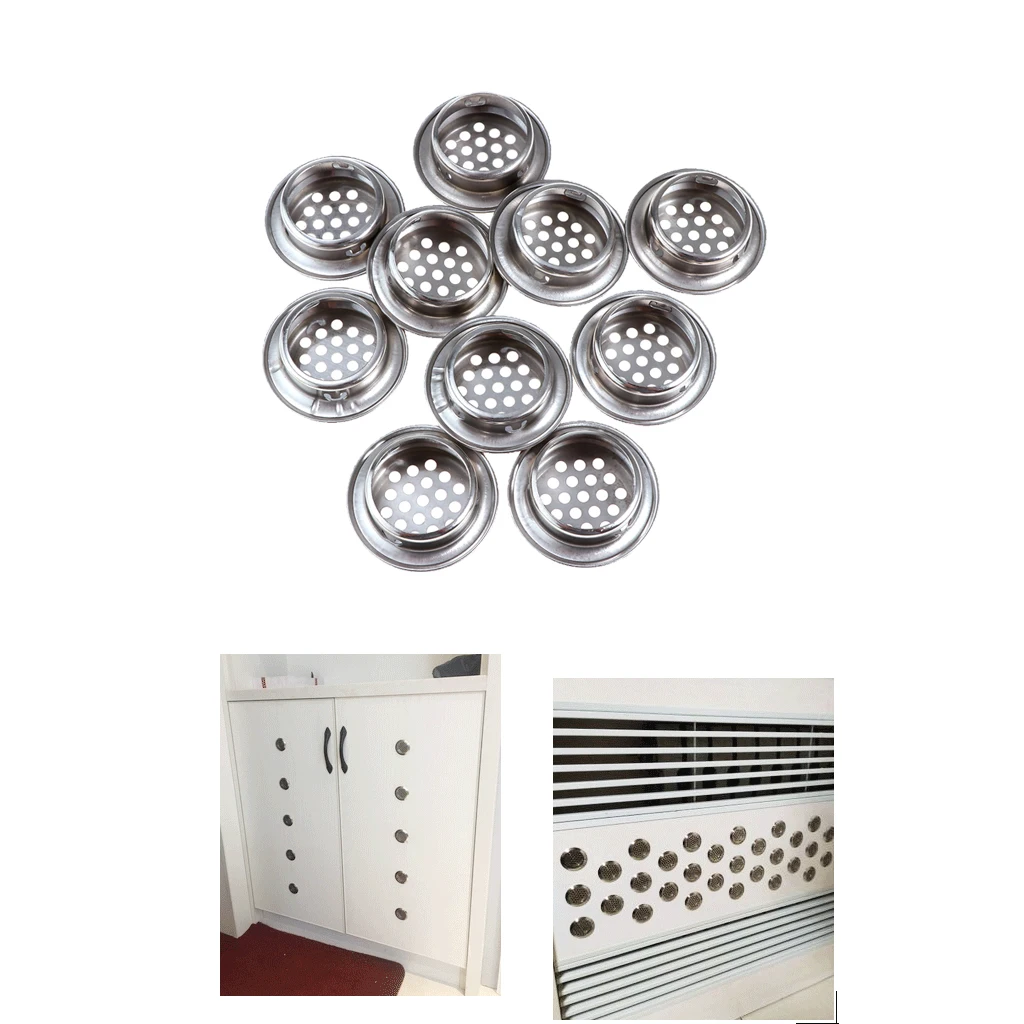 10 Pieces Housing Cover Stainless Steel Round Ventilation Hole Grid