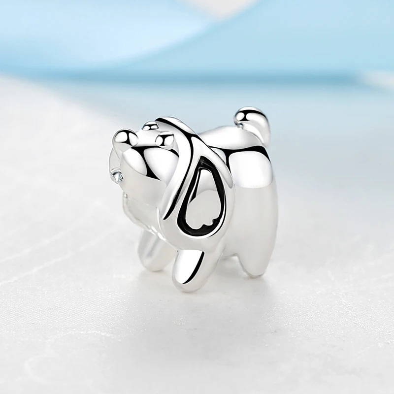 Puppy Charm Новые оригинальные подвески из сплава с бусинами для кошек, собак, домашних животных, Льва, совы, животных, эмаль, подходит для браслета Pandora, браслет, ожерелье, сделай сам, Женские Ювелирные изделия - Цвет: Puppy Charm