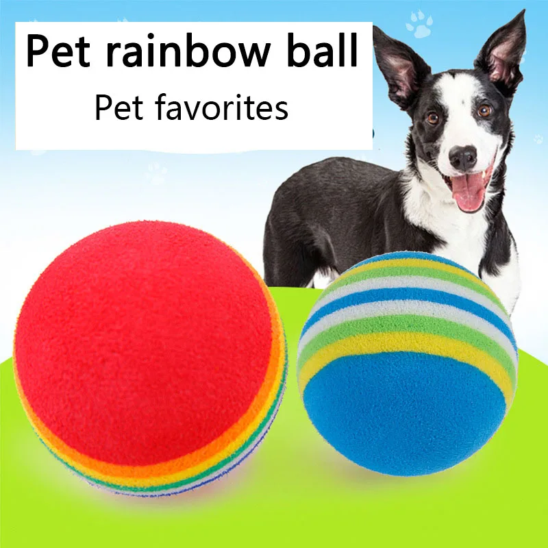 2 Psc Cat Toy Pet rainbow ball eva material Ball Multicolor Puzzle game Non-toxic Chew toy Biting resistance | Дом и сад