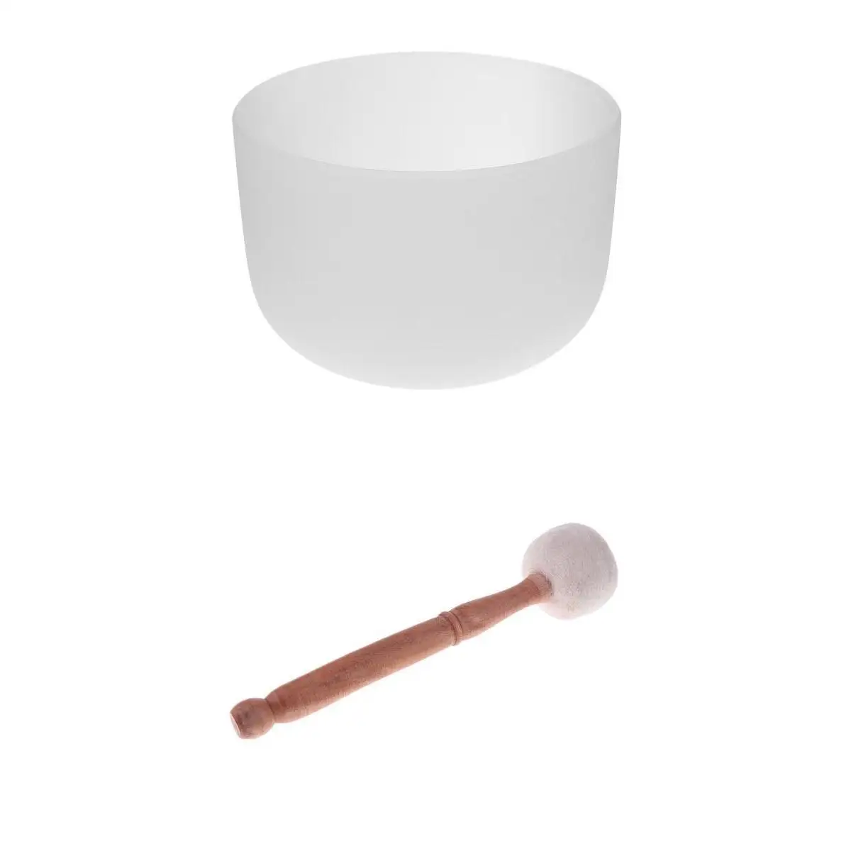 

Frosted F Note Heart Quartz Crystal Singing Bowl Relax 8 Inch &Felted Mallet