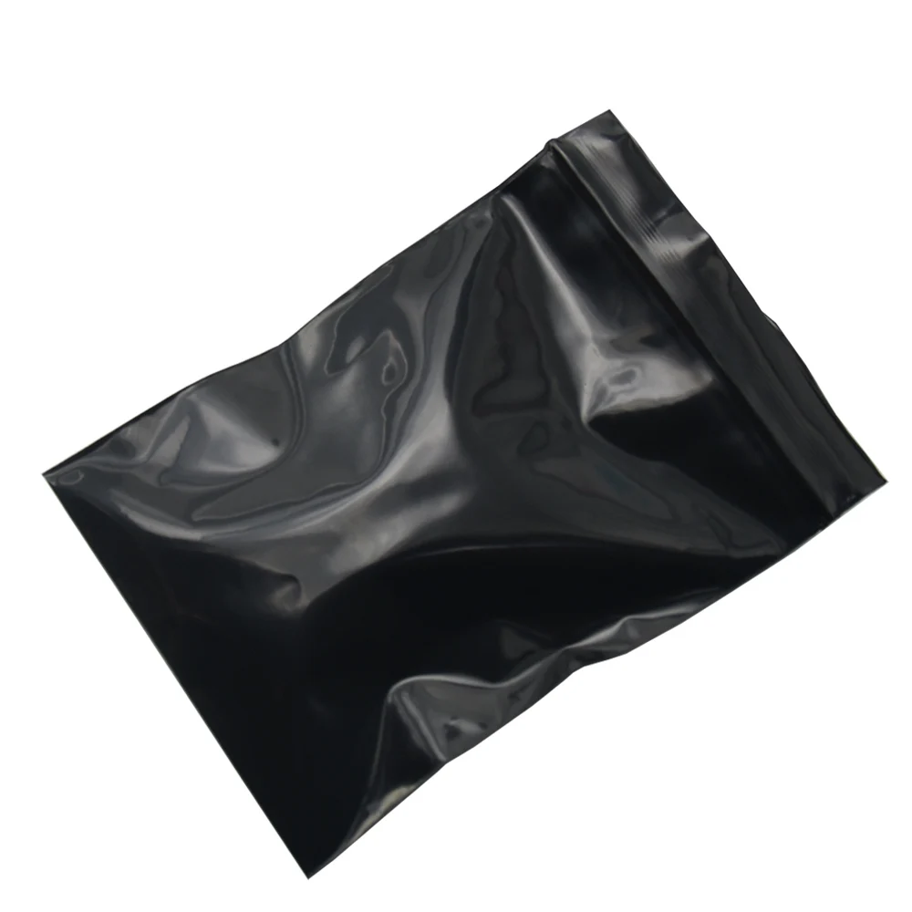 AWEPK 200pcs Black Zip Lock Opaque PE Plastic Package Bags Heat Sealable Light-proof Grocery Jewelry Privacy items Packing Bag 5