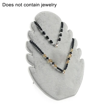 

NEW Velvet Flame Shape Necklace Jewelry Display Organizer Stand Jewelry Easel Pendant Holder with 5 Notches for Chains Bracelets