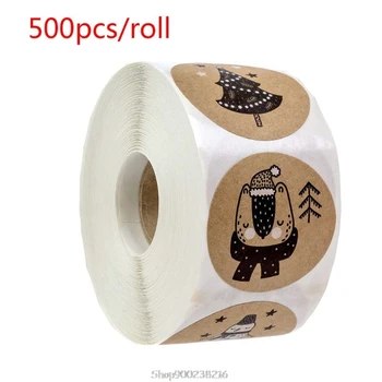 

500pcs/roll Christmas Stickers Tree Snowman Animals Decorative Seal Label for Scrapbooking Stationery N11 20 Drosphip