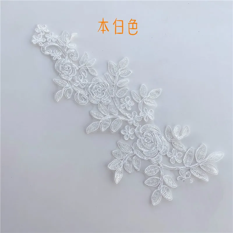 Off white 10 шт./лот автомобиль кости пара цветок кружева патч Вышивка Аппликация ручной работы DIY свадебное платье DIY невесты аксессуары для волос - Цвет: Off white