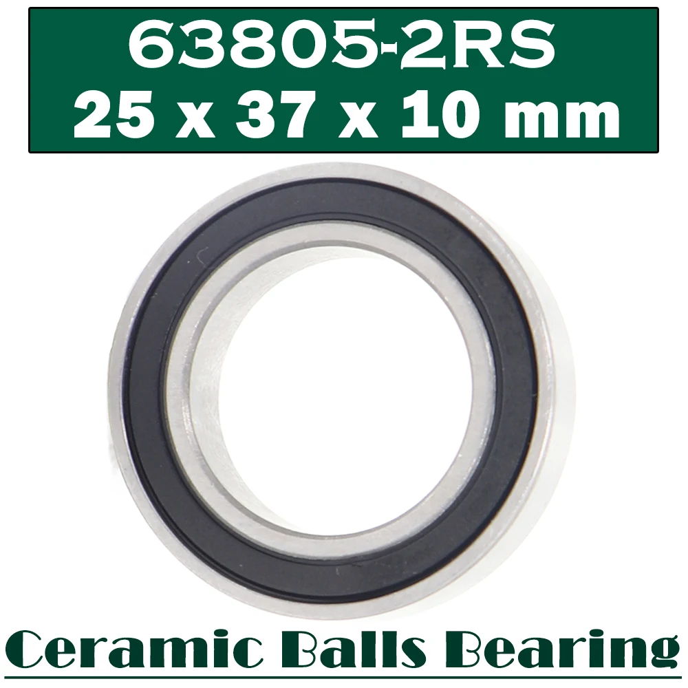 

63805 Hybrid Ceramic Bearing 25*37*10 mm ( 1 PC ) Double Row Sealed Angular Contact Si3N4 Ball Bearings 3805 RS 3805-2RS