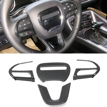 

For Dodge Challenger ABS Carbon Fiber Interior Steering Wheel Decorative Cover Trim Car Styling