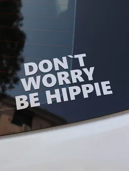 

ZTTZDY 15.5CM*7.2CM Popular Don’t Worry Be Hippie Vinyl Car Sticker Car Accessories ZJ2-0159