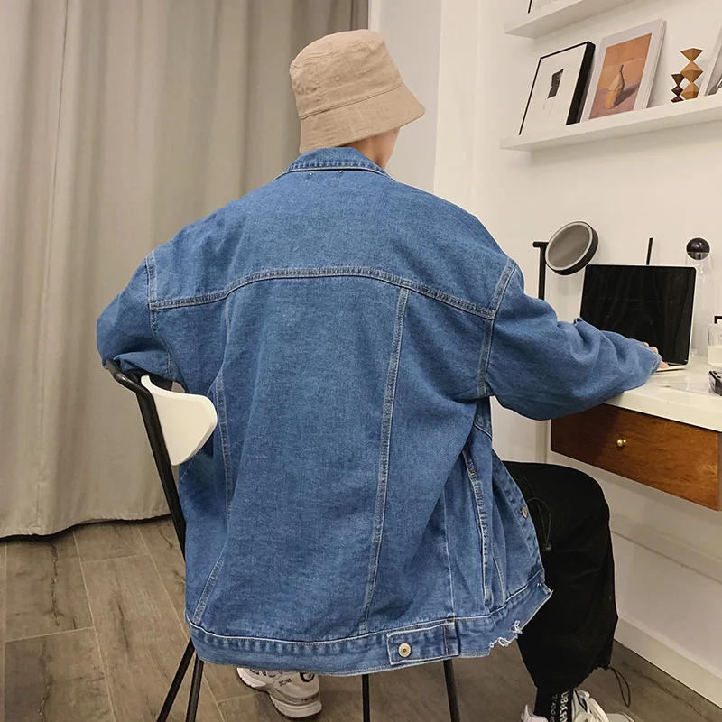 autumn hole jacket denim jacket loose Korean version of the wild top