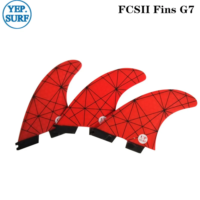 FCSII G7 Размер доски для серфинга красный/синий/желтый цвет соты ребра три набор FCS 2