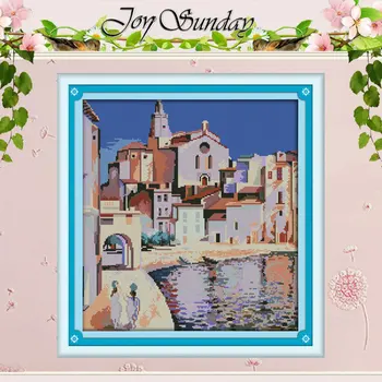 

Port of Algiers Patterns Counted Cross Stitch 11 14CT Cross Stitch Set Wholesale Scenery Cross-stitch Kit Embroidery Needlework