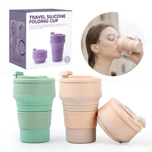 

Hot Folding Silicone Cup Portable Silicone Telescopic Drinking Collapsible Coffee Cup Multi-function Foldable Silica Mug Travel